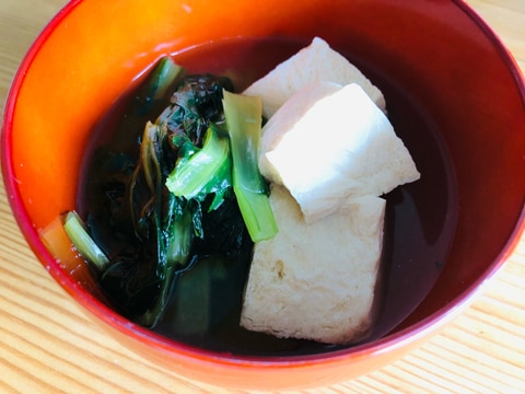 簡単に！☆小松菜と豆腐の白だし煮